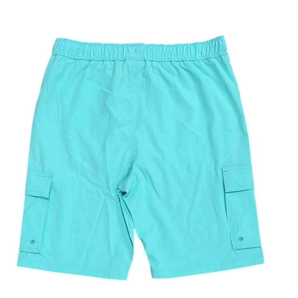 Hurley Boys Cargo Swim Shorts Aqua Blue XXL 18/20 4-Way Stretch UPF 50+ NEW